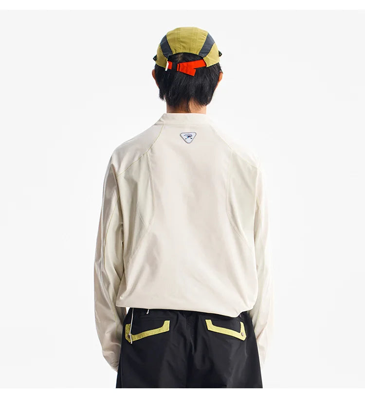 Man Quick-Dry Long Sleeve Shirt - Breathable, Anti-Odor, UPF Sun Protection with Raglan Sleeve Unisex Outdoor Jacket