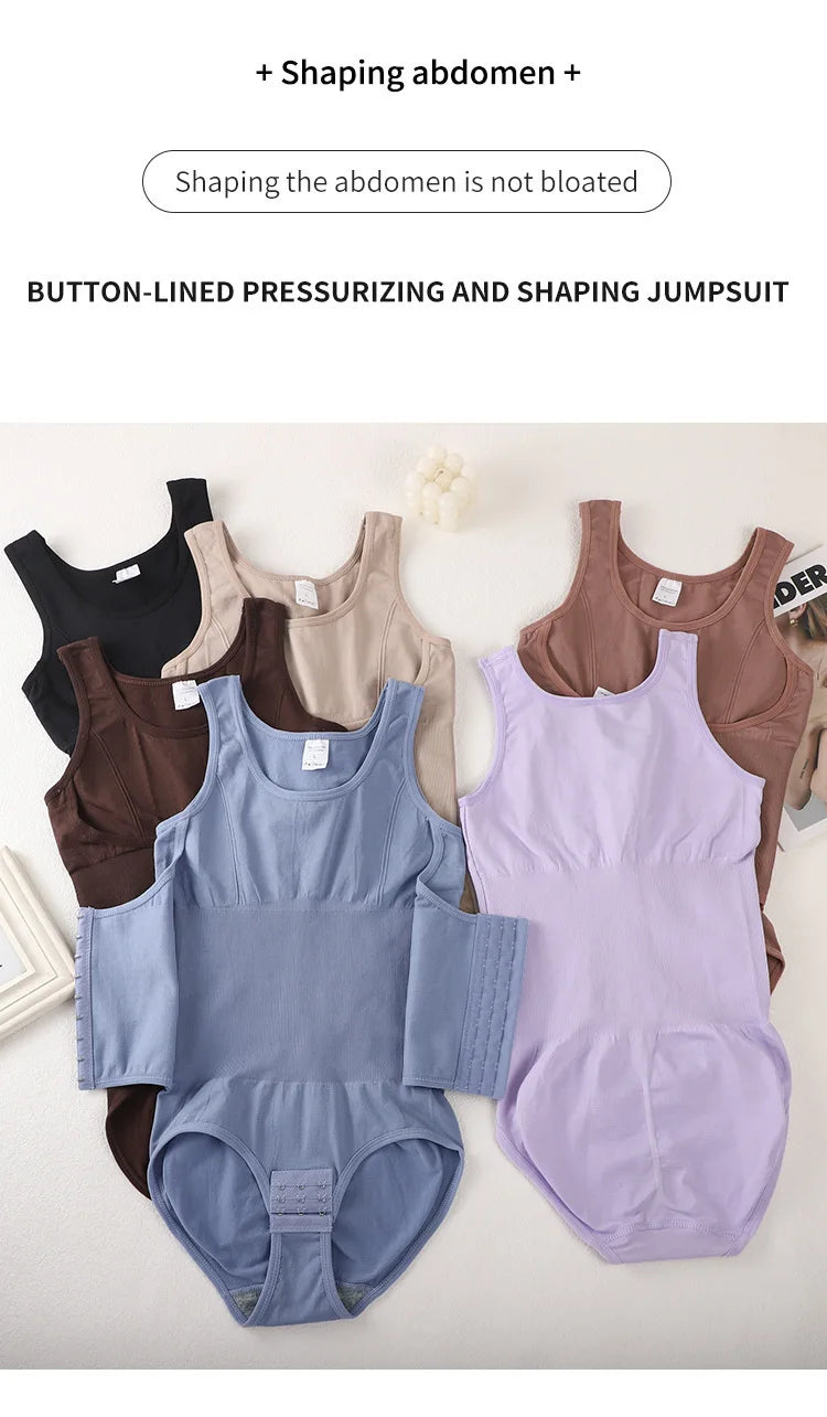 2025 New Bodysuit Shapewear with Zipper Belt Women Tummy Control Fajas Body Shaper Waist Trainer Slimming Cincher Corset Tops