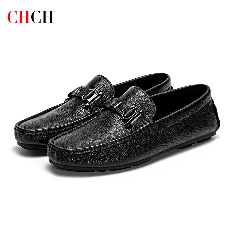 Men Cow Leather Dress Shoes Comfortable Casual Business Loafers