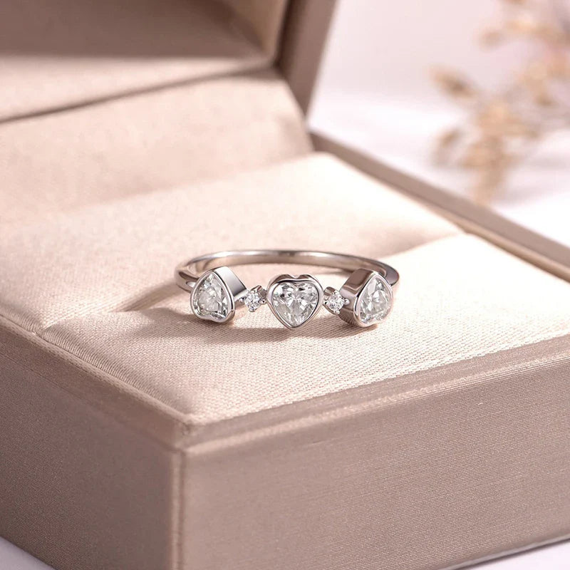 4*4mm Heart Cut Women Moissanite Rings Jewelry Wedding Band for Couples 100% Real Pure 925 Silver Birthday Gift Wholesale