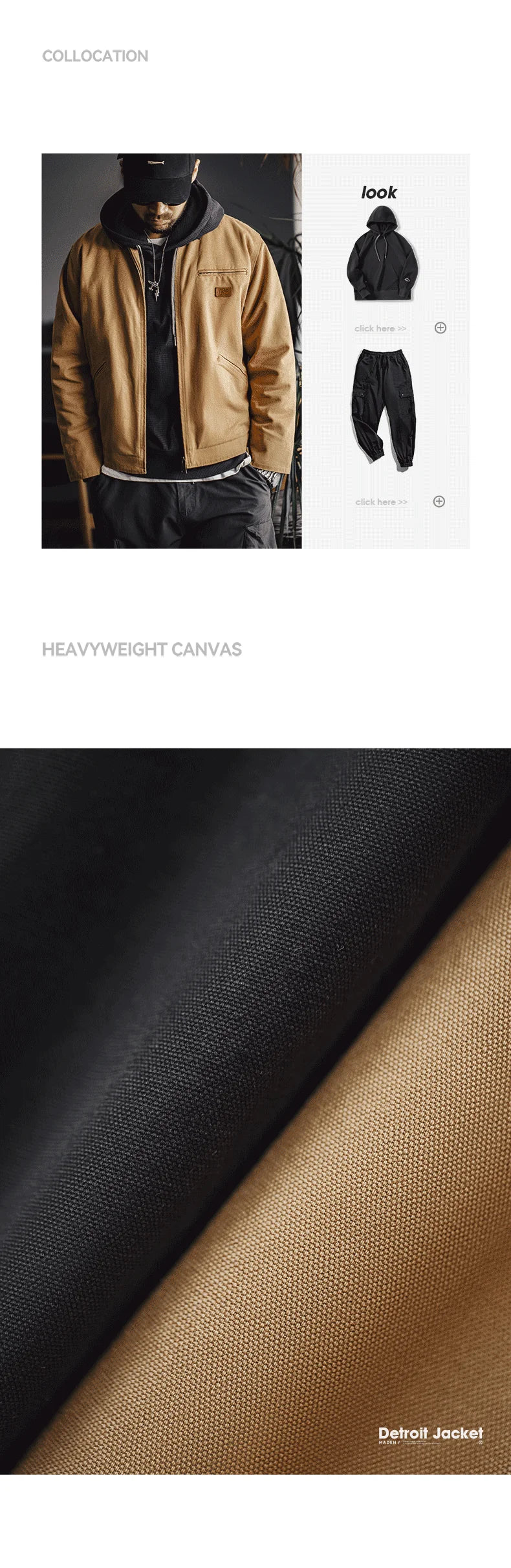Retro Interstellar Same Style J001 Jacket Canvas Detroit Hunting Jacket Heavyweight Pocket Work Jacket Lapel Collar Coat