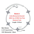 Clover GRA Certified 2cttw D Color Moissanite Bracelet for Women Girl 925 Silver Pass Diamond Test Hand Link Bracelets Gift