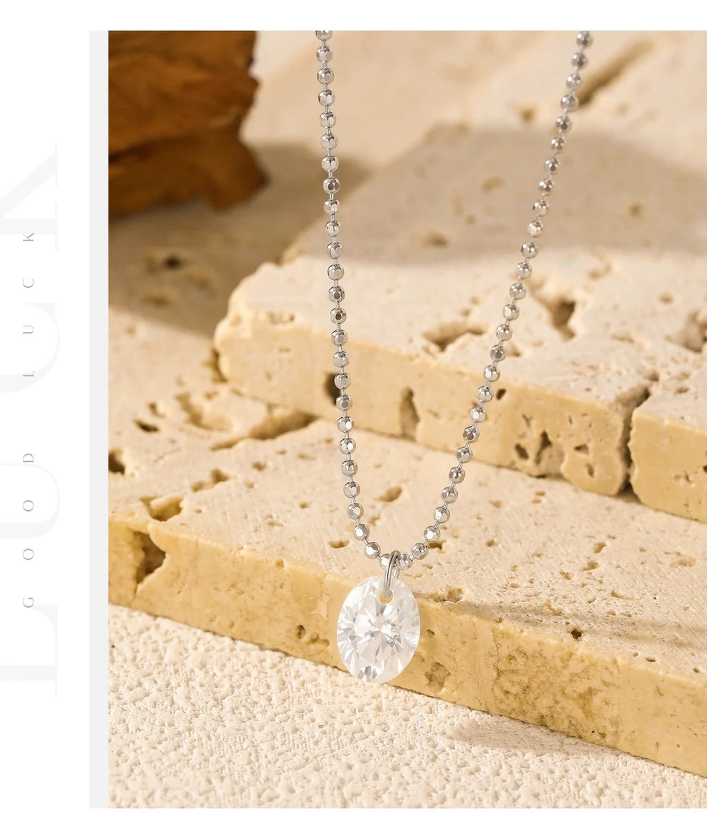6 Styles D Color Geometric Moissanite Necklaces 925 Sterling Silver Dazzling Pendant Necklace For Women Fine Jewelry