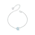 925 Sterling Silver Blue Seashell Link Chain Bracelets for Women Ocean Series Jewelry Gift BSB176