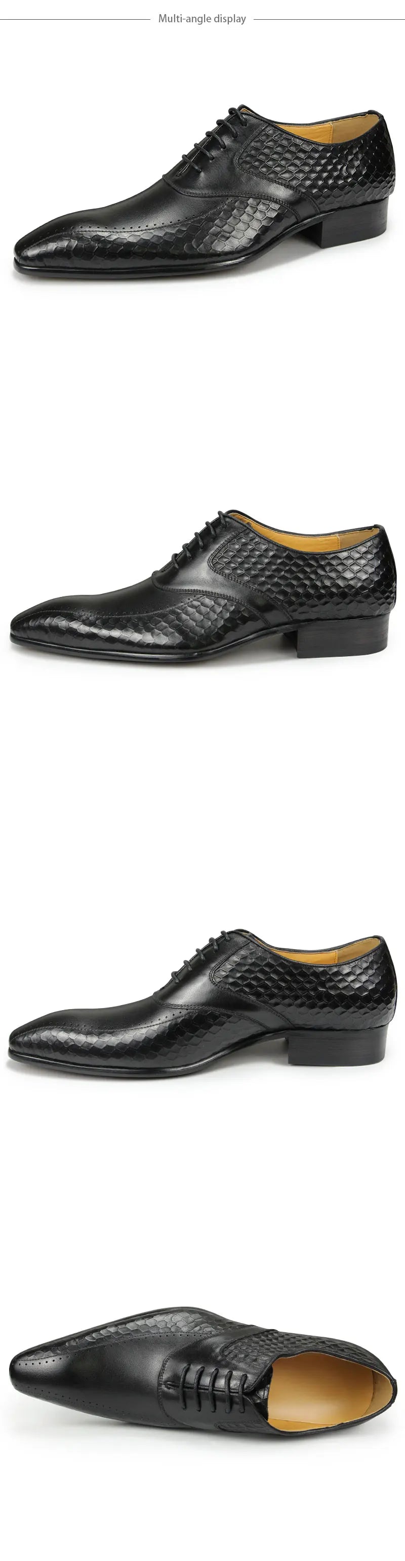 Luxury Men's Leather Shoes Leather Breathable Business Formal Shoes Wear Slip Casual Shoes High-end Height Increasing Lace Up