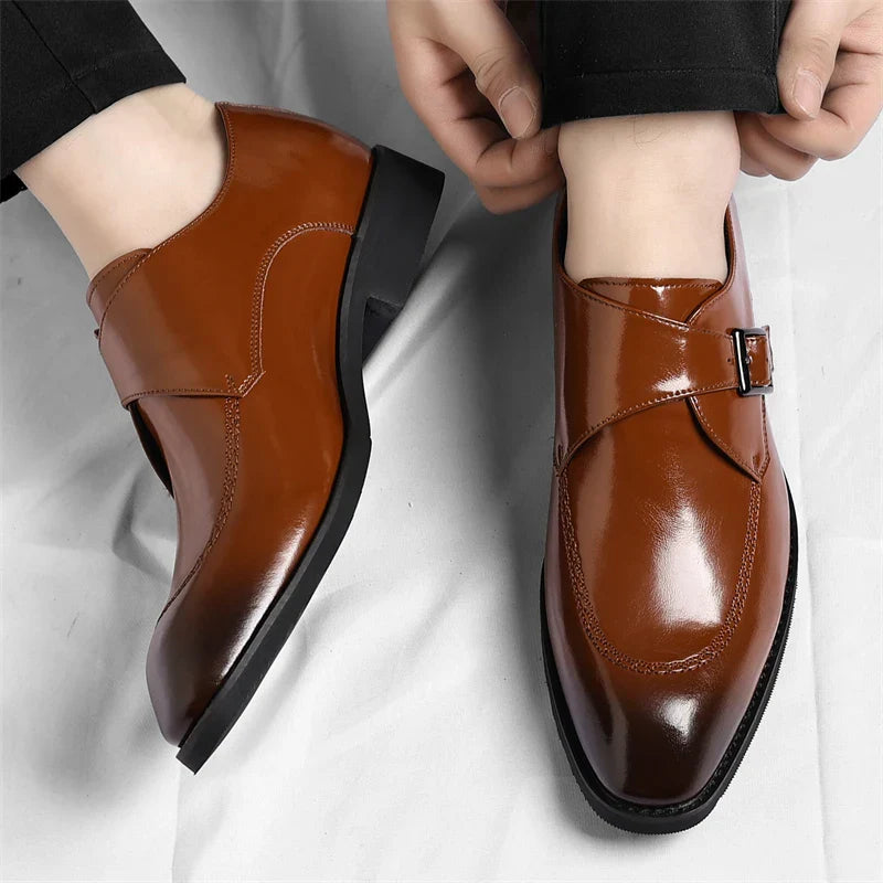 Men's Leather Shoes British Style Business Formal Derby Comfortable Fashionable Casual Footwear-SJ1112