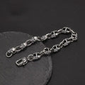 Real 925 Sterling Silver Skull Chain Bracelet for Men and Women Gothic Domineering Street Rock Jewelry Gift