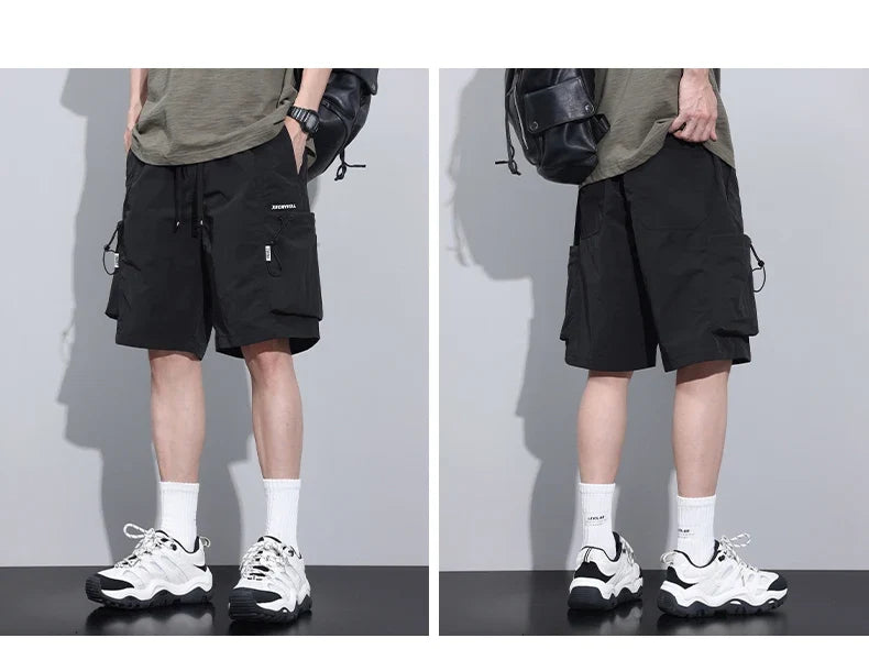 2024 Summer Thin Shorts for Men Cargo Pants Side Pockets Baggy Joggers Bermuda Knee Basketball Short Pant Male M-4XL