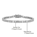 Asscher/Emerald Cut All Moissanite Diamond Tennis Bracelets for Women Men S925 Silver Plated 18k Gold Squre/RectangleWrist Chain