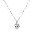 925 Sterling Silver Delicate Sweet Heart Zirconia Wedding Link Chain Pendant Necklace For Women Daily Fine Jewelry