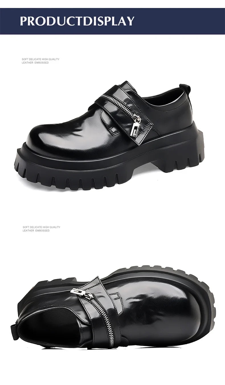 2026 New Derby men's leather shoes Thick bottomed British style design Leisure Party Business Office Luxury adult shoes