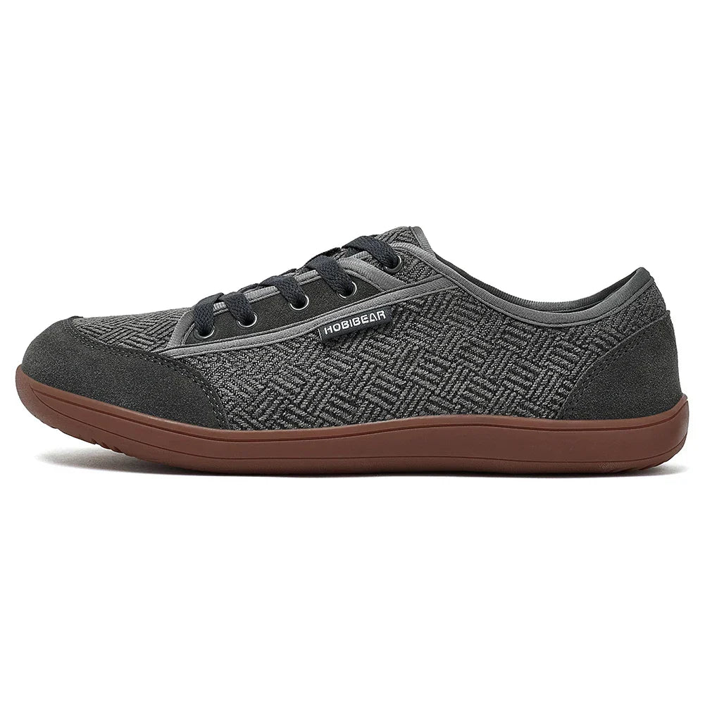 Barefoot Shoes Mens Womens | Zero Drop | Wide Toe | Minimalist Cowhide Leather Lace Up Fashion Sneakers