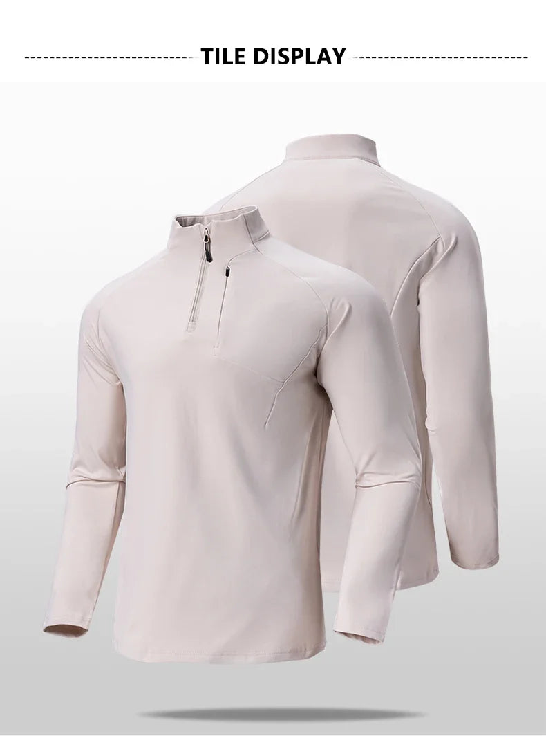 Autumn/Winter New Men's Outdoor Sports With a Base Shirt Running Skiing Mountaineering Fitness Sports Long Sleeve T-Shirt