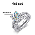 D VVS1 Moissanite Rings for women Sparkling Diamond Bridal Sets with GRA s925 Sterling Sliver Plated 18k Eternity Band