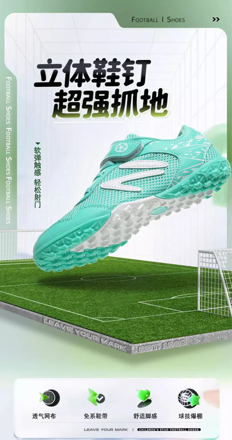 Kids Soccer Shoes FG/TF School Football Boots Boys Girls Cleats Grass Sneakers Child Outdoor Athletic Training Sports Footwear