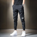 Summer 2023 Men's Casual Pants Black Grey Drawstring Joggers Lightweight Breathable Quick Dry Trousers Ice Silk Sportswear Man