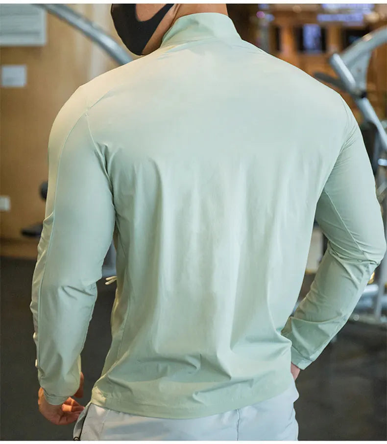 Men's Running Training Elastic Coat Outerwear Gym Tights Jacket Outdoor Cycling Sweatshirt Dry Fit Breathable Compression Tops