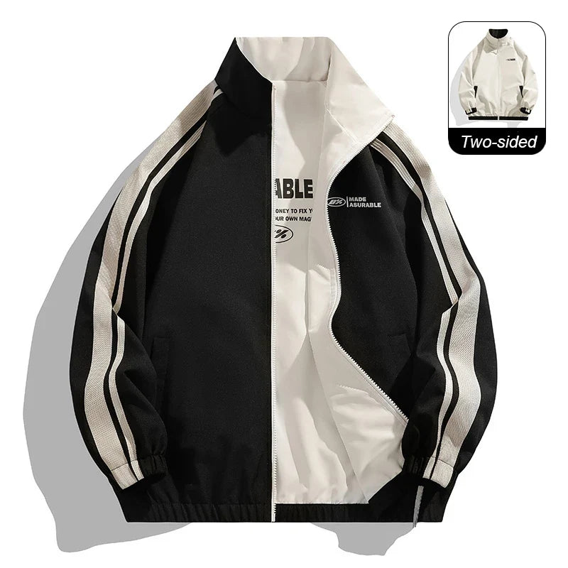 New Jacket Two-sided Long Sleeve Outdoor Men Coats Women Reversible Windproof Coats Splashproof Double-Sided Jackets Couple Top