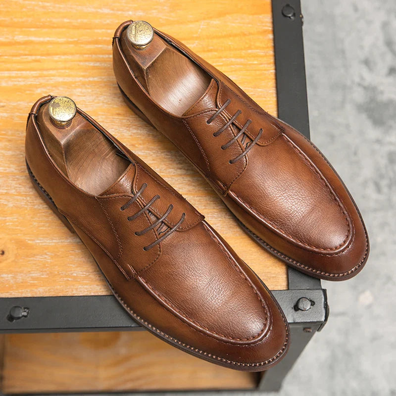 Spring Autumn New Men's Genuine Leather Casual Shoes Outdoor Work Shoes Office Dress Shoes Men's Wedding Shoes Free Delivery