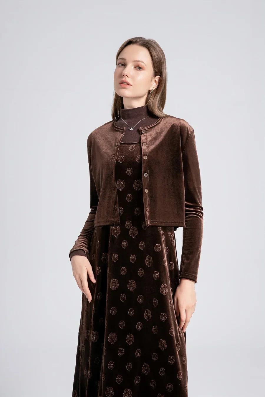 2024 Fall- winter velvet woman clothes adjustable strap dress + basic tops + cardigan + sleeveless dress (ship out in 1 day)