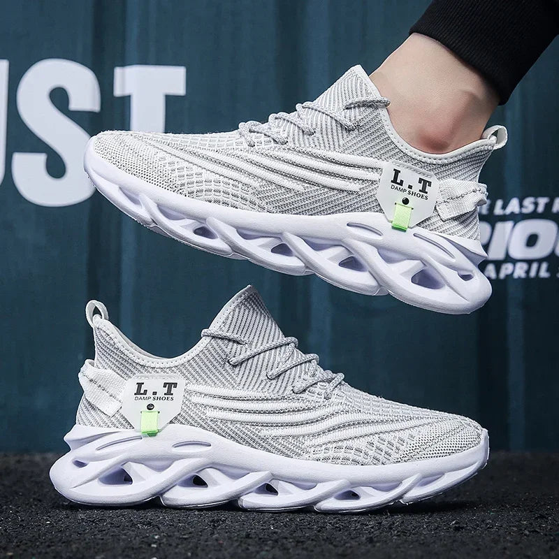 Men Sports Running Black Jogging Shoes Casual Sneakers Outdoor Breathable Mesh Women Light Shock-absorption Sneakers Man