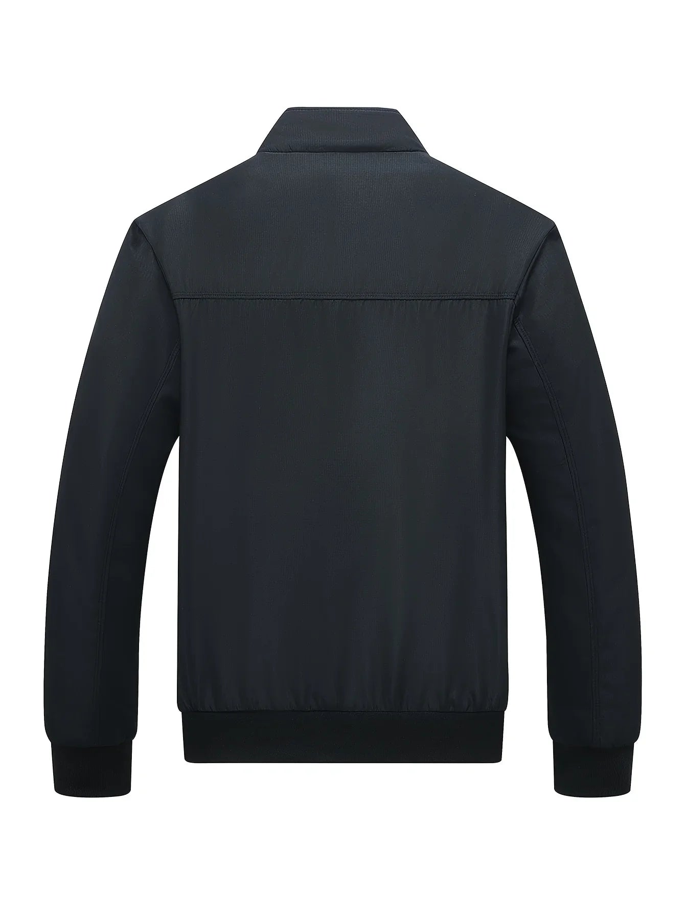 Men's Classic Design Sports Jacket, Casual Baseball Collar Zipper, Spring and Autumn Solid Color, Fashionable Daily Wear Jacket