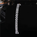 1.5mm Real Moissanite Tennis Bracelet S925 Sterling Silver  3-row Heart Lab Diamond Bracelets for Bridal Women Wedding Jewelry