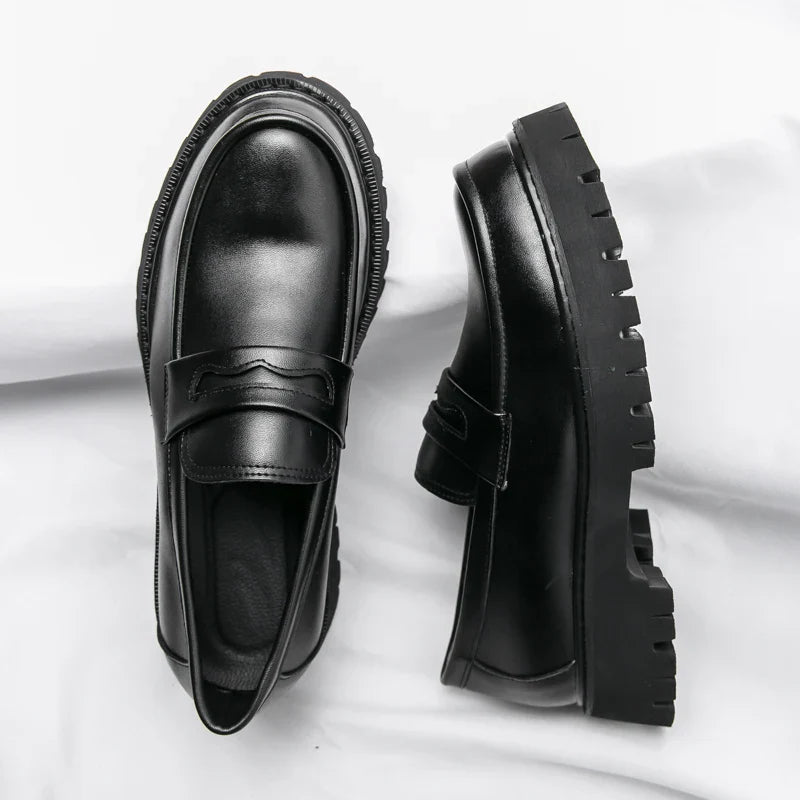 New Men's Luxury Leather Shoes Genuine Leather Dress Shoes Fashion Loafers Slip-on Comfy Casual Business Shoes Fomal Mocassins