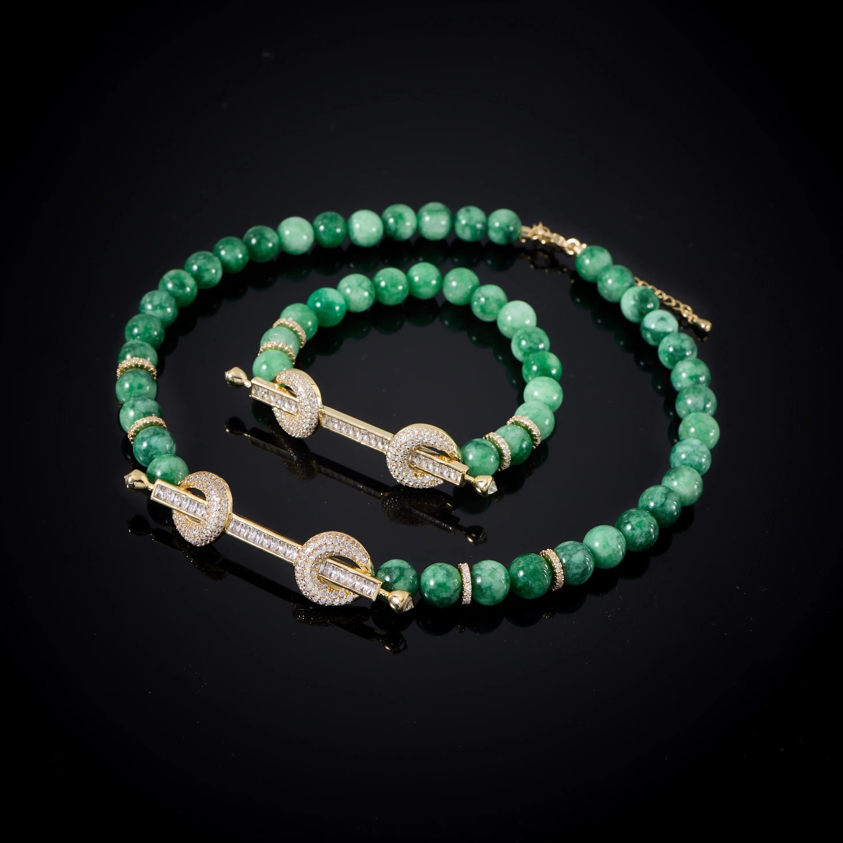 015810 Beaded Choker for Women Color Natural Stone Necklace Set Daily Wear Ceremony Engament Cocktail Party Jewelry Accessories
