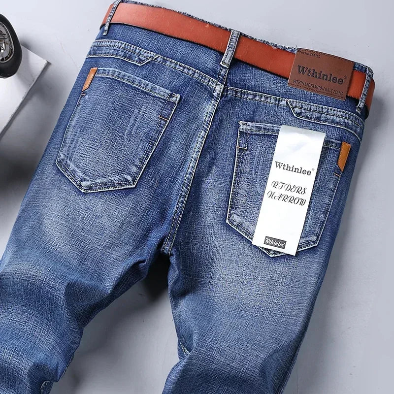 Mens High Quality Jeans Fashion Straight Denim Pants Men Classic Casual Jeans Male Plus Size Denim Trousers Ripped Jeans 28-40