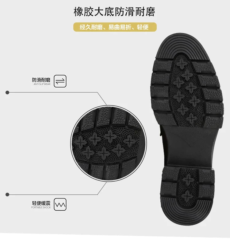 2026 Spring New British Fashion Men's Casual Leather Shoes Korean Style Slip-On Loafers Formal Men's Leather Shoes