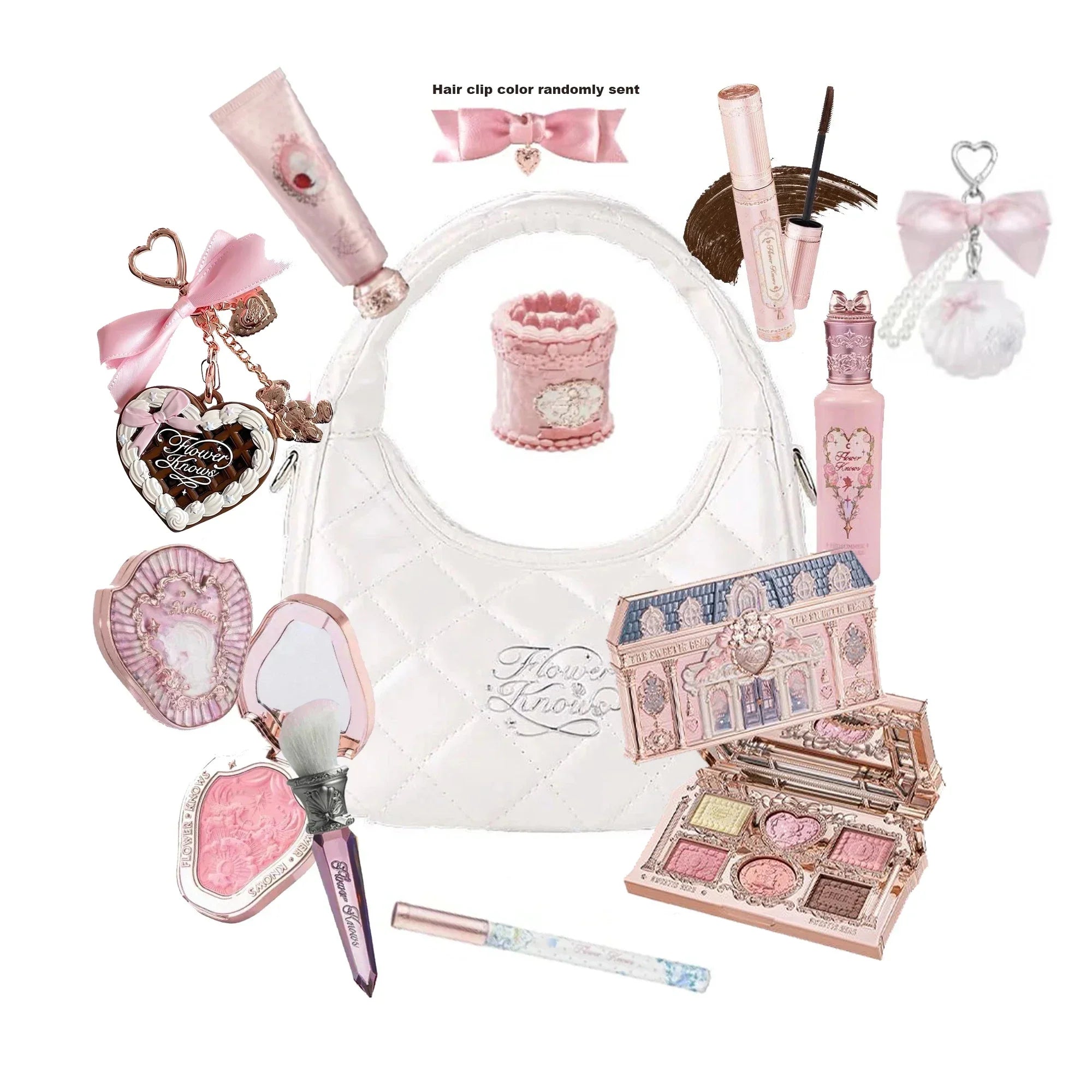 Makeup Set All In Flower Knows Little Angel Highlighter Powder Blush Strawberry Rococo Lip Gloss Perfume Kit
