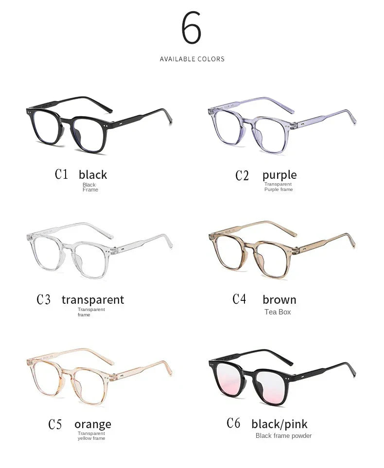 2024 New Fashion Y2K Style Glasses Frame Retro Square Glasses for Women Lady Decorative Eyeglasses Korean Powder Blusher Eyewear