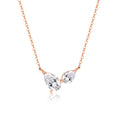 Pear Cut All Moissanite Necklace for Women 2 Gems Lab Diamond Female Pendant 100% 925 Sterling Silver Jewelry Wholesale