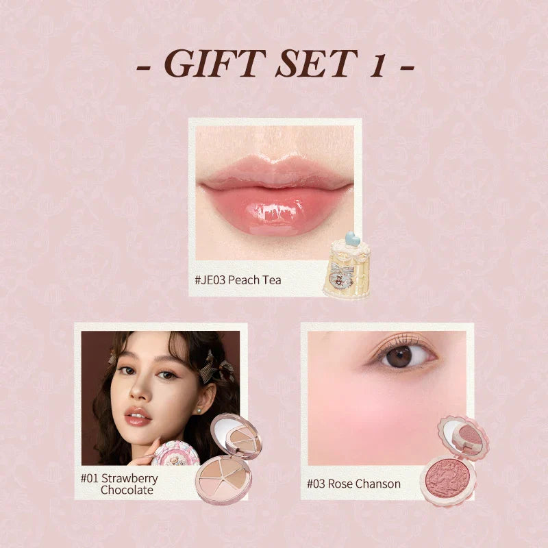 Flower Knows Makeup Set Sweetie Bear Gift Kit Setting Powder Long Lasting Concealer Palette Matte Blush Lipstick Pressed Powder