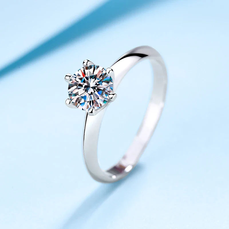 1-3CT VVS1 Moissanite Rings for Women Engagement Wedding Promise Solitaire Band With Certificate S925 Sterling Silver Ring