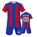 Personalized Kids Soccer Jersey Set Custom Name Number Soccer Kit  Boys Girls Youth Team Soccer Uniform Blue Red Football Shirt
