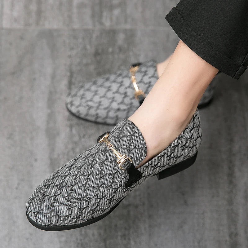 Luxury Grey Men's Loafers 2025 Comfortable Flat Moccasin Men Dress Shoes Casual Business Leather Shoes for Men zapatos de cuero