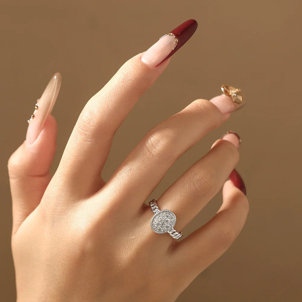 New Original Full Moissanite Rings for Women s925 Sterling Silver Ring  Fried Dough Twists Light Luxury Wedding Jewelry