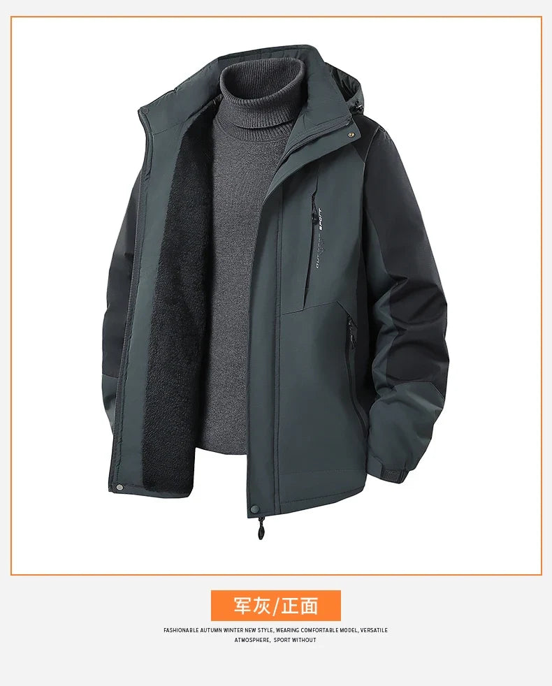Large Size 8XL Winter Jacket Men Hooded Jumper Windbreaker Male Waterproof Windproof Warm Fleece Big Plus Thermal Outdoor Coat