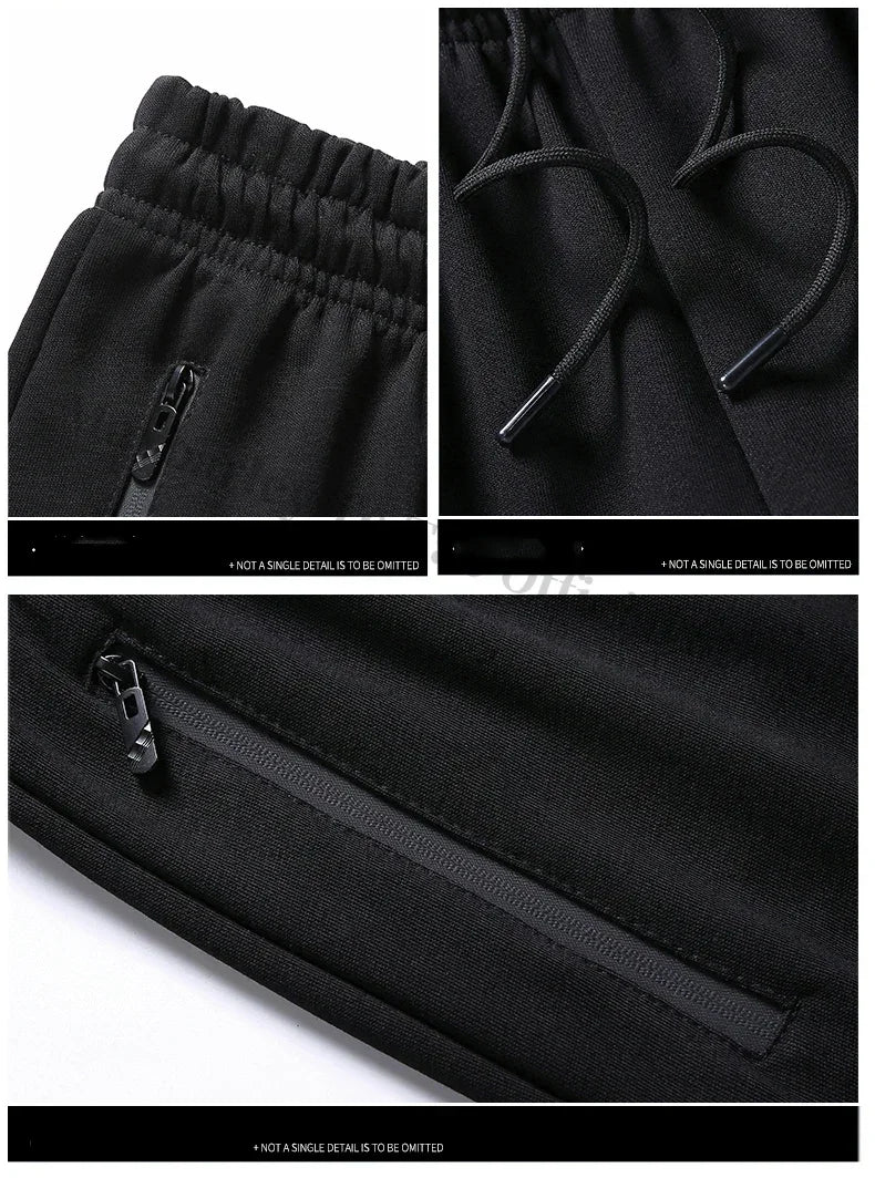 2025 Spring Autumn Sweatshirt SweatPants Trousers For Men Set Two Piece Black Tracksuit Hip Hop Streetwear Running Sport Clothes