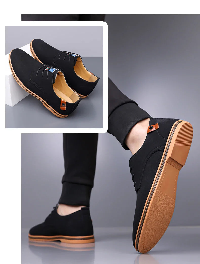 Men's Casual Business Leather Shoes Men Fashion Lace-up Derby Shoe Mens Light Comfortable Outdoor Driving Flats