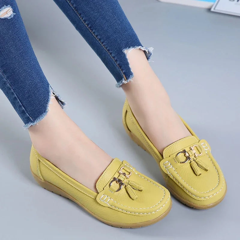 حذاء نسائي سهل الارتداء من اللوفر لباليرينا حذاء موكاسين نسائي أحذية رياضية كاجوال Zapatos Mujer أحذية مسطحة للنساء أحذية كاجوال
