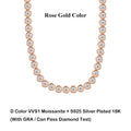 Sparkling 2/3mm Full Moissanite Tennis Bracelet for Women Party S925 Silver Plated 18K Pass Diamond Test Bezel Bracelets