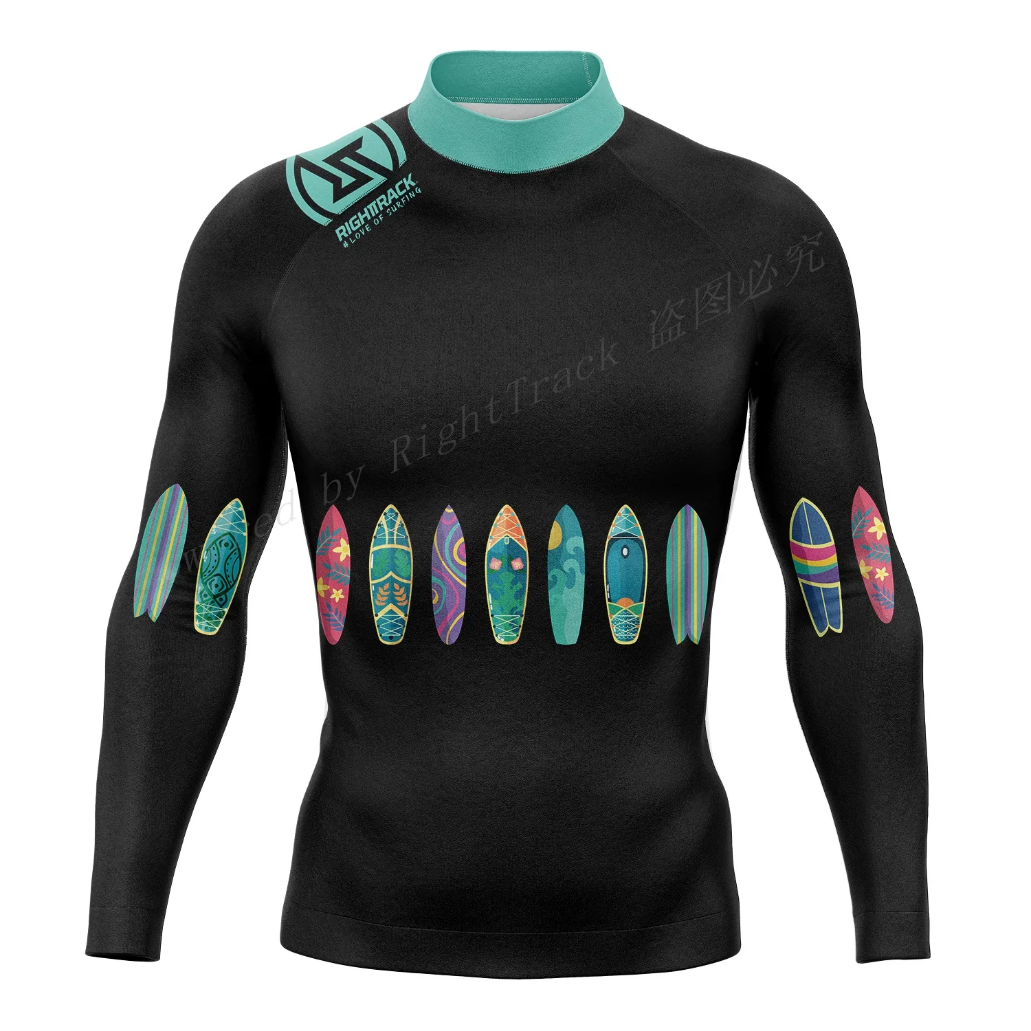 RT Rashguard Snorkeling Color Block Long Sleeve Surf Shirt UV Protection Swimwear UPF Summer Diving Sunscreen Beachwear