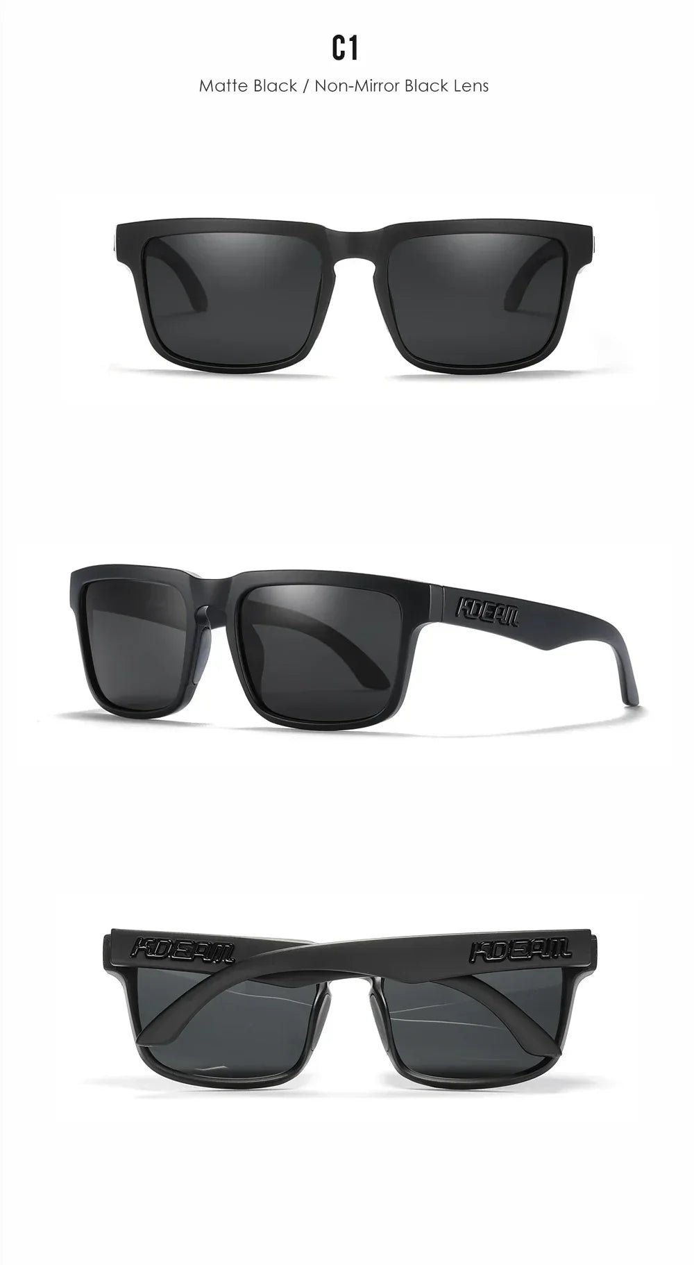 Unisex Square Sunglasses Polarized Coated Lens Suitable For Driving Fishing Sunglasses Anti-Blue Light Computer Eyeglasses