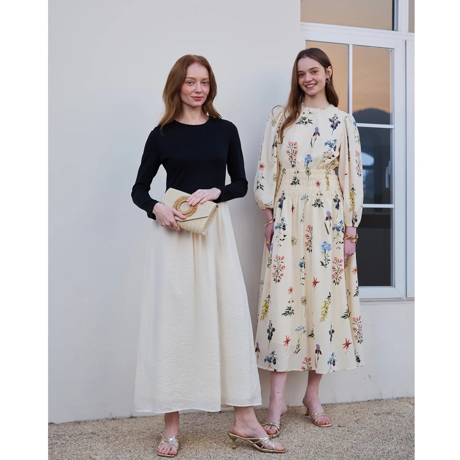 SS26 Women Smock Floral Dress Sweet Style
