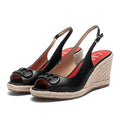 sandals summer women's casual shoes Gold INITIALS INSIGNIA PU LEATHER WEDGES Luxury brand wedge shoeses