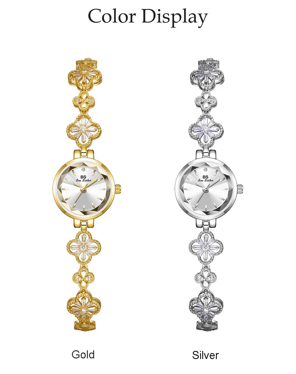Watches For Women Fashion Elegant Gold Silver Bracelet Small Quartz Wristwatch 2025 Women's Lucky Watch Girlfriend Lovers Gift