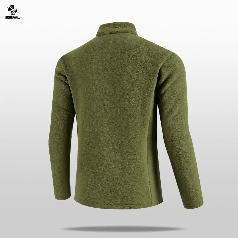 SBWL Autumn/Winter Outdoor Sports with Warm and Fluffy Long Sleeve Small Stand Collar Long Sleeve T-Shirt Fashion Skiing Casual